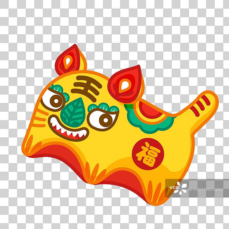 卡通免扣布老虎图片素材