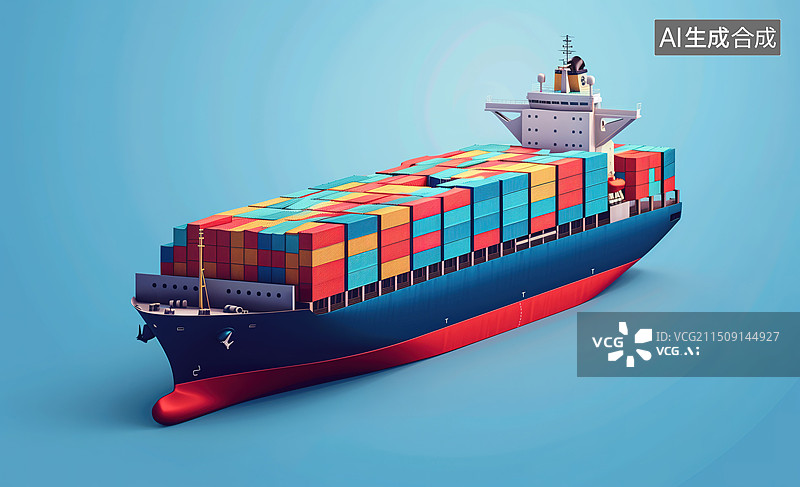【AI数字艺术】航海轮船集装箱图片素材