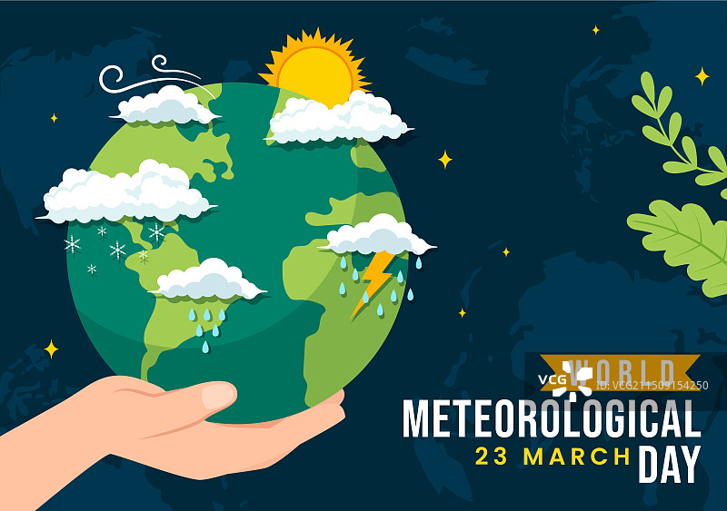 3月23日世界气象日与地球图片素材