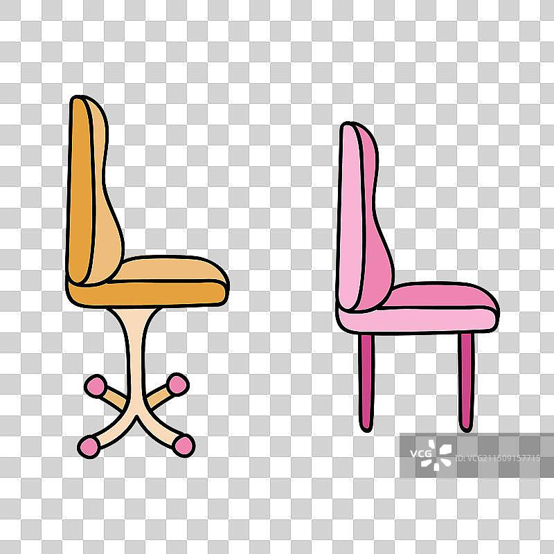 手绘可爱卡通办公椅图案合集图片素材