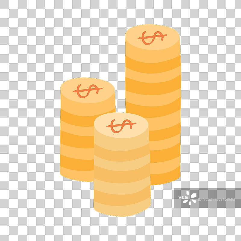 手绘卡通美元硬币概念图片素材