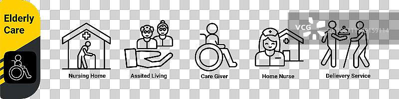 老年护理banner网页图标图片素材