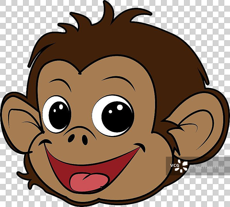 可爱坐着的猴子卡通图标图片素材