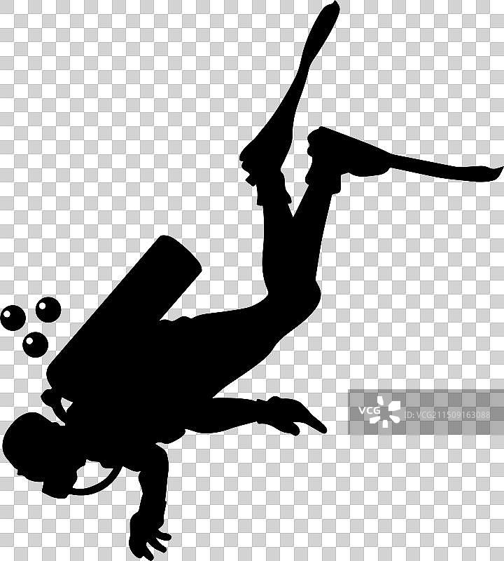 潜水员轮廓图片素材