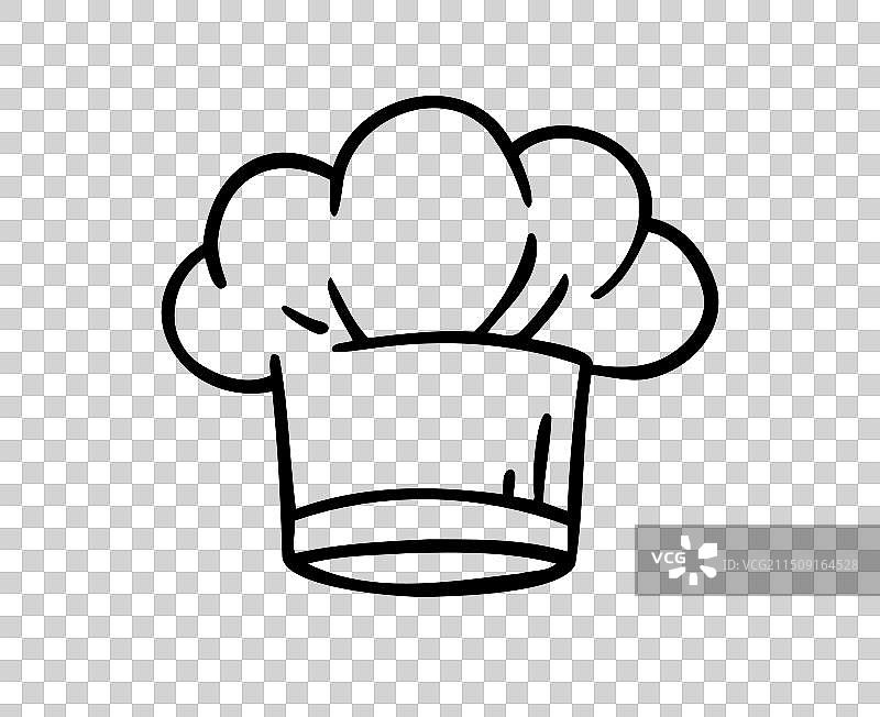 厨房员工帽子涂鸦轮廓图片素材