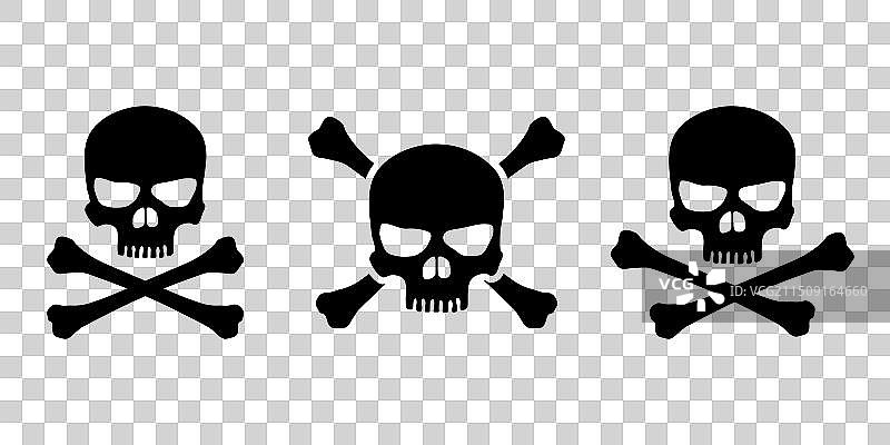骷髅和交叉骨图标合集图片素材
