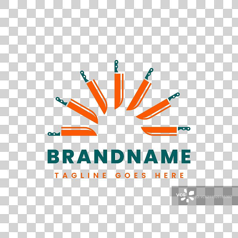 适合餐饮品牌的日出刀具标志图片素材