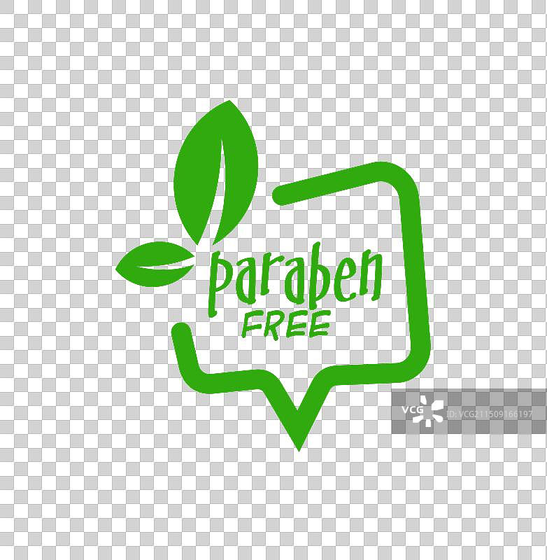 白色背景上不含对羟基苯甲酸酯标志图片素材