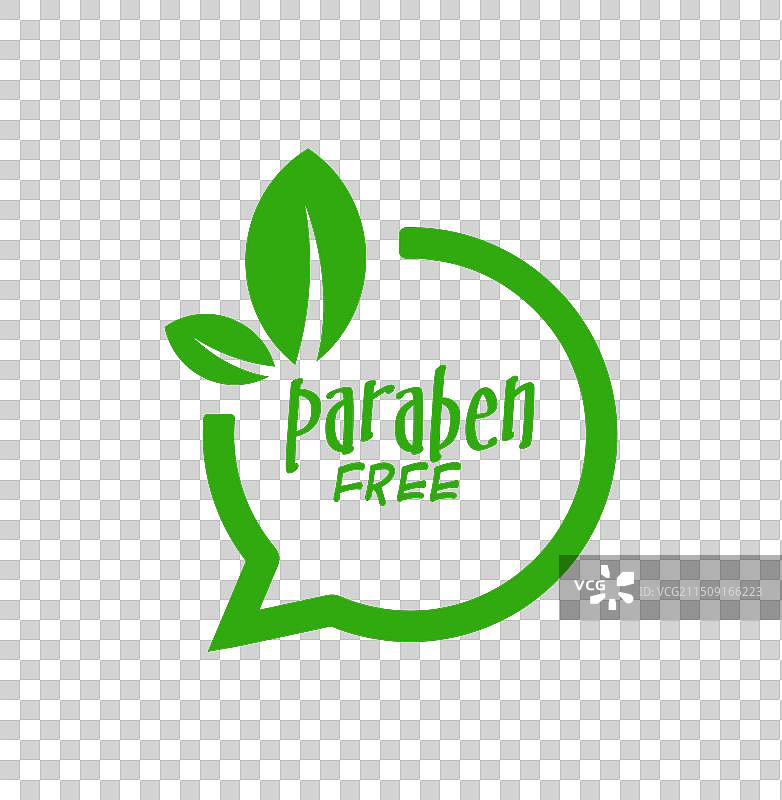 白色背景上不含对羟基苯甲酸酯标志图片素材