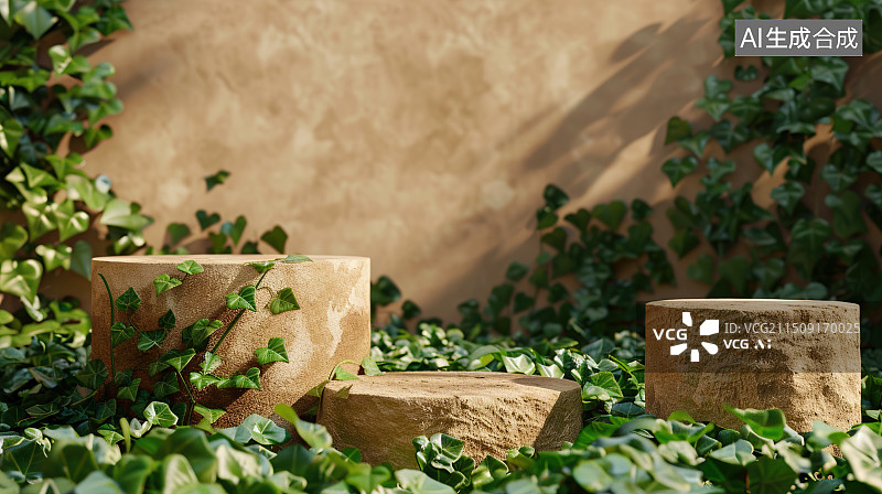 【AI数字艺术】森系电商展台 常春藤图片素材