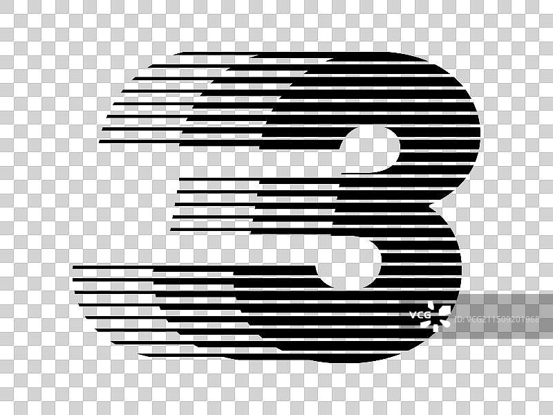 抽象条纹线条数字3图片素材