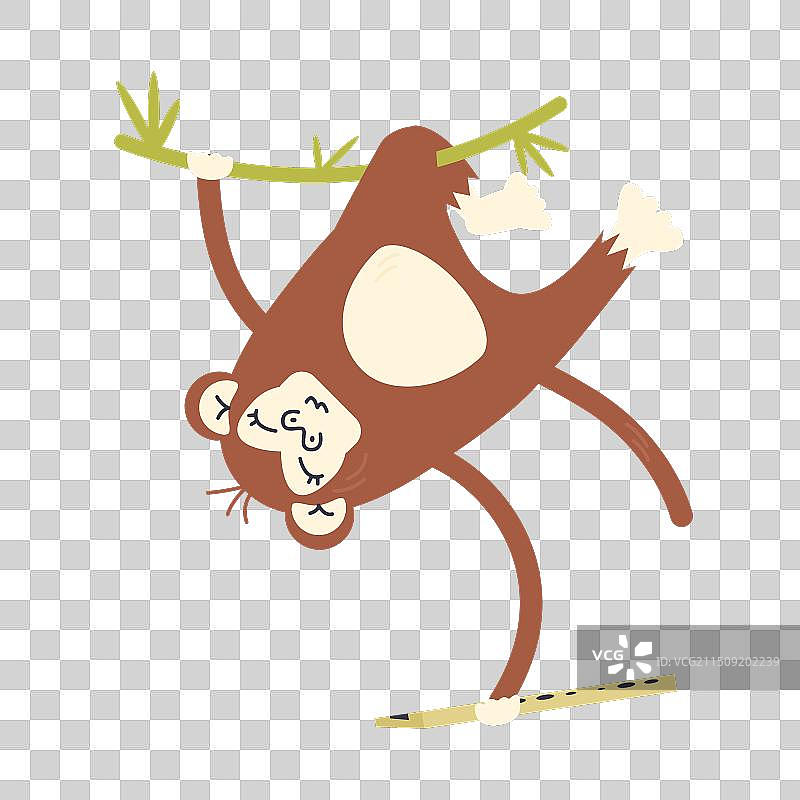 在树上玩耍的猴宝宝图片素材