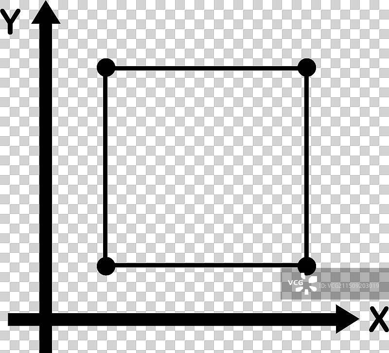 正方形2D笛卡尔坐标轴图片素材