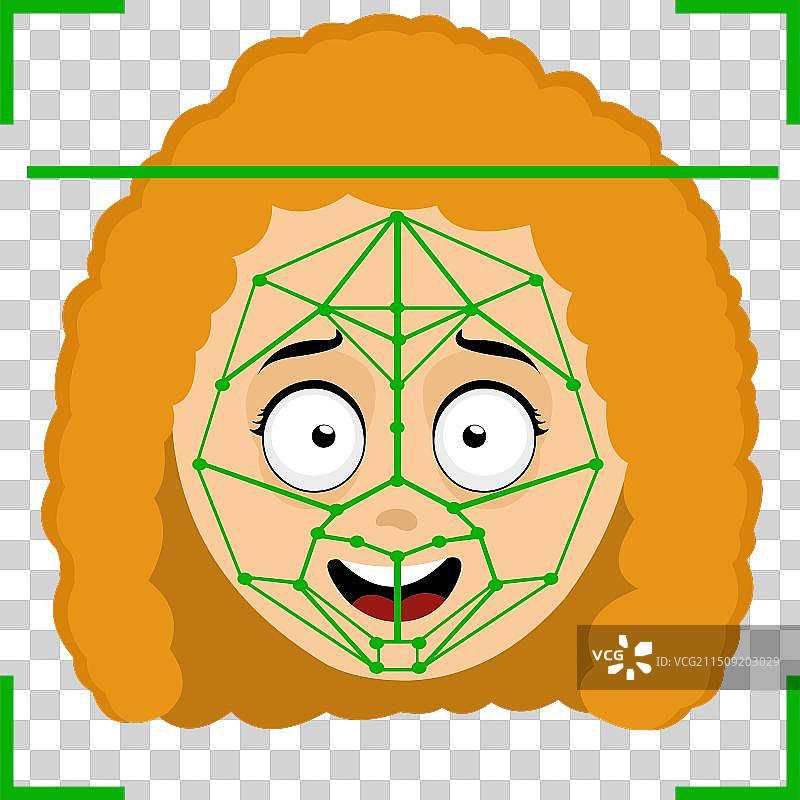 女孩头部面部识别图片素材