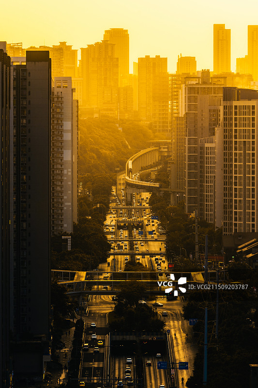 日落大道图片素材