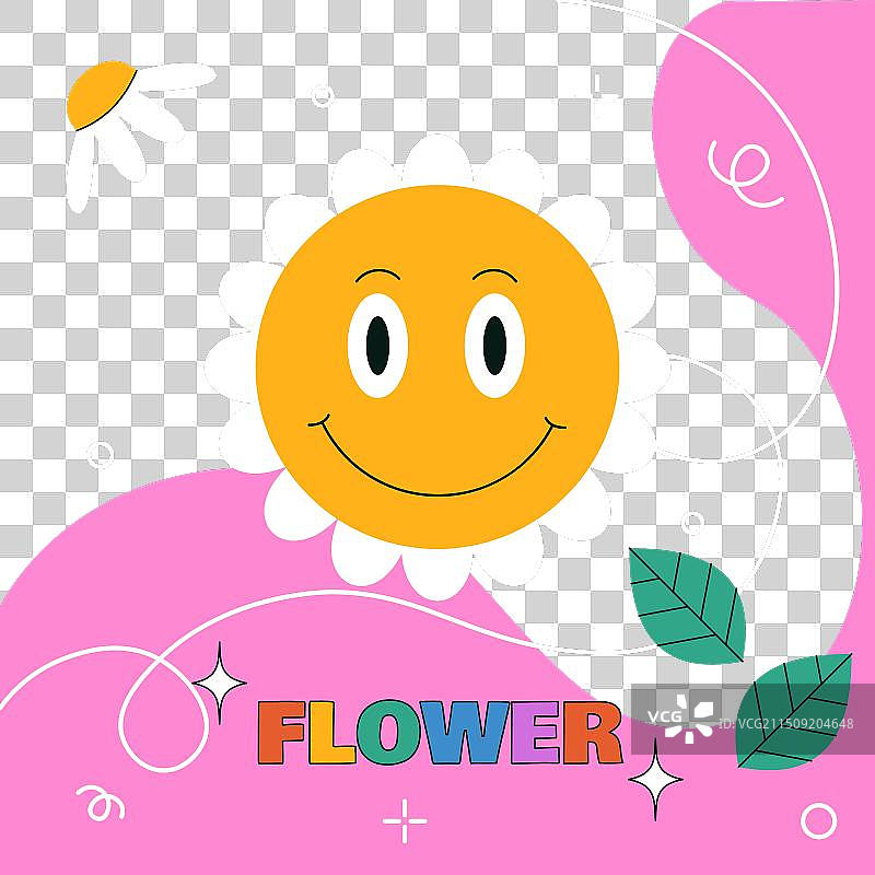 抽象图形快乐雏菊花朵图片素材