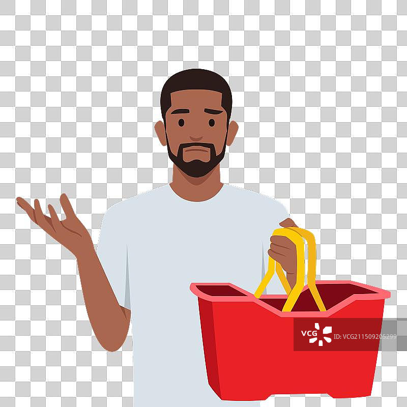 沮丧和害怕的男人买不起食物图片素材