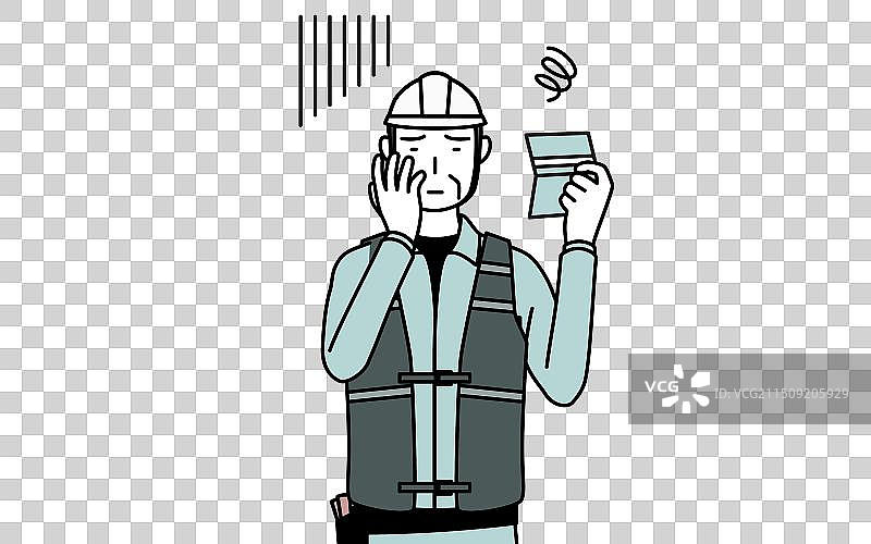 戴头盔和工装的年长男工程师图片素材