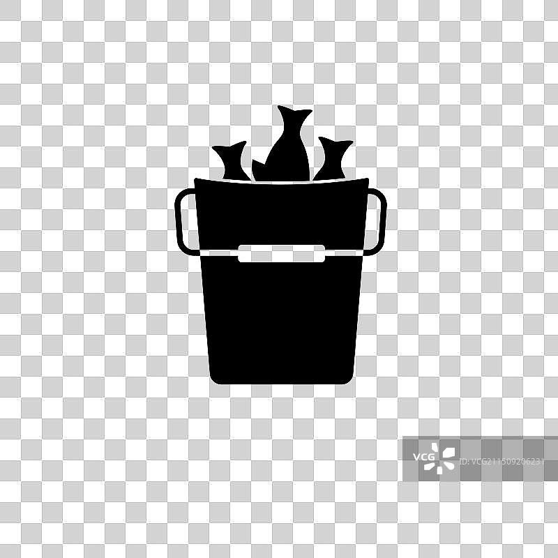 捕鳗笼渔网纯色扁平图标图片素材