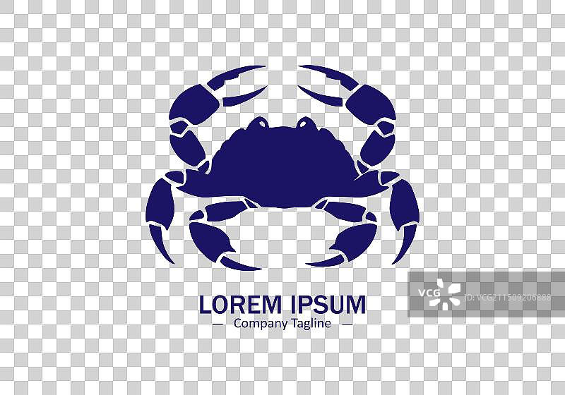 螃蟹海鲜Logo剪影设计图片素材