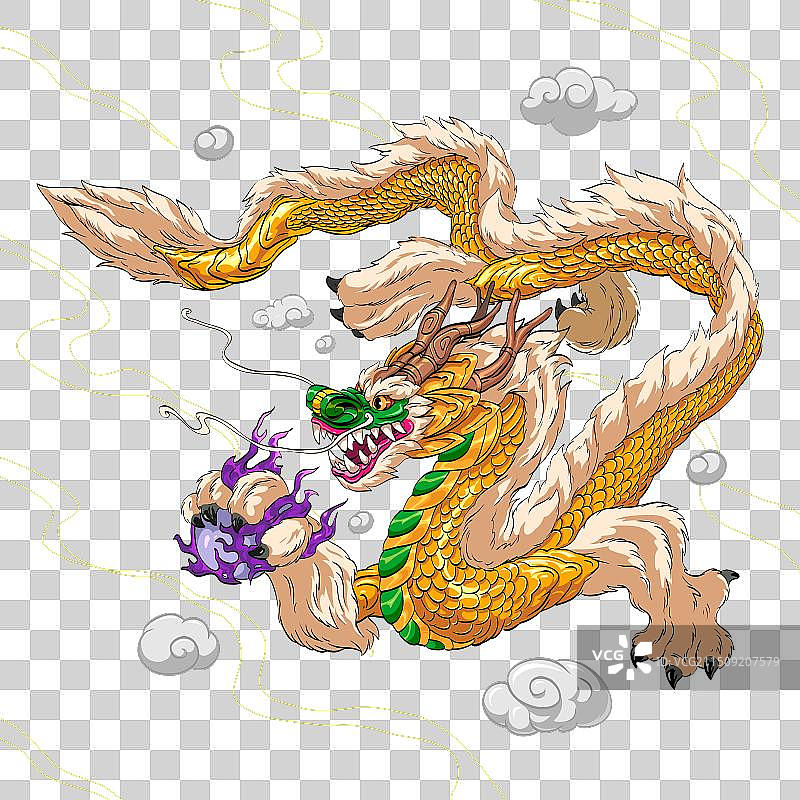 金色中国龙含珠图片素材