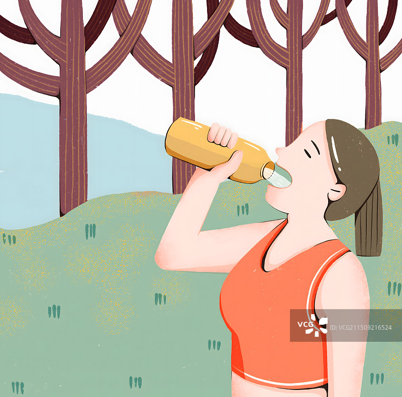 喝水的女运动员图片素材