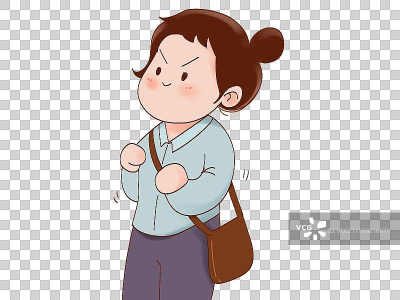 双手握拳下定决心的女孩图片素材