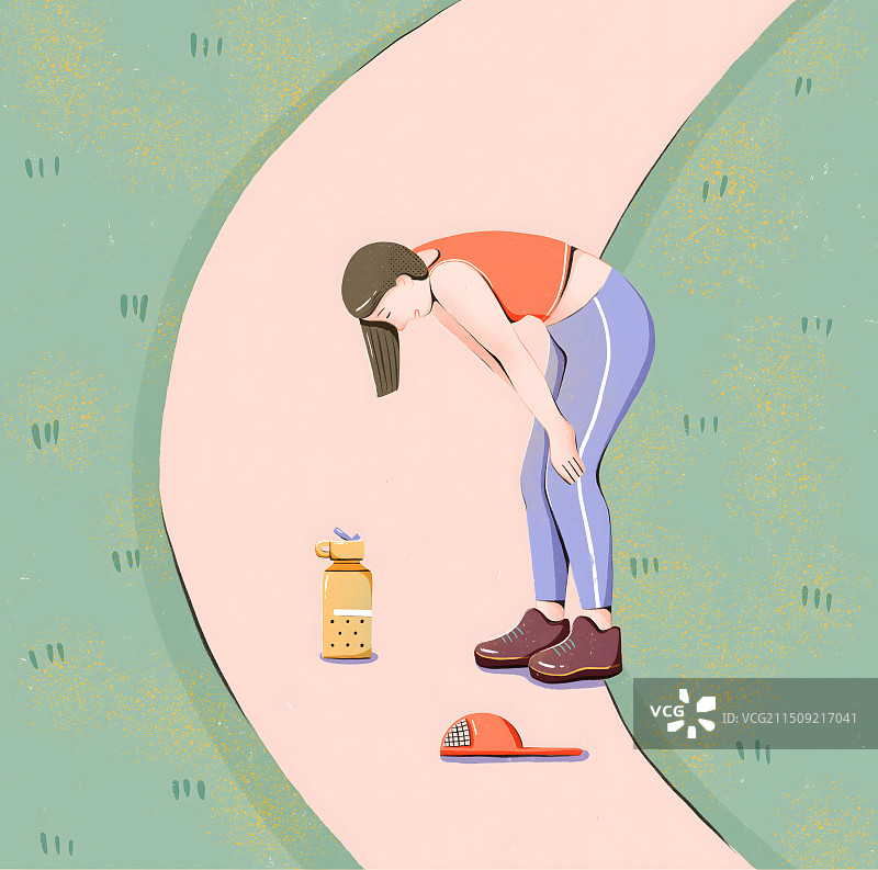 运动中途休息的女运动员图片素材
