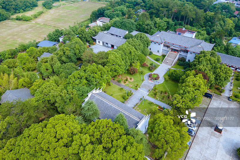 航拍安庆市潜山博物馆、张恨水故居纪念馆图片素材