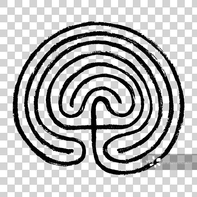克里特岛传统迷宫线条符号图片素材