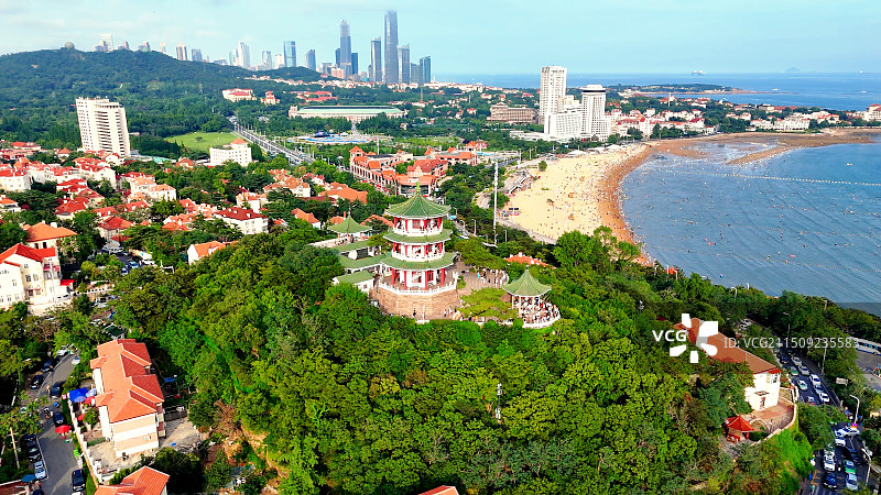 青岛城市风景，小鱼山景区图片素材