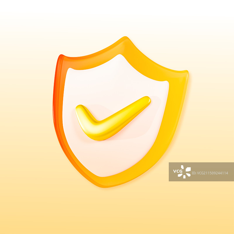 3D立体微软玻璃风渐变色盾牌金融理财保险元素插画图片素材