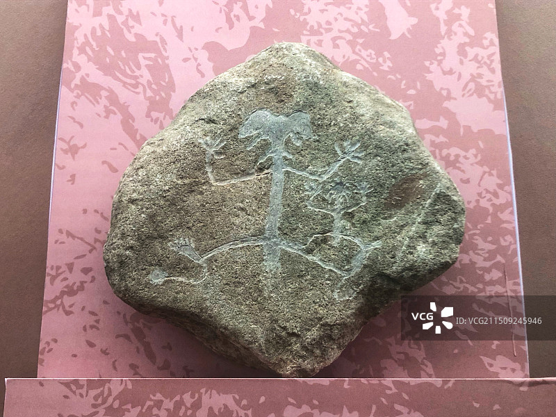 宁夏贺兰山蛙形人岩画图片素材