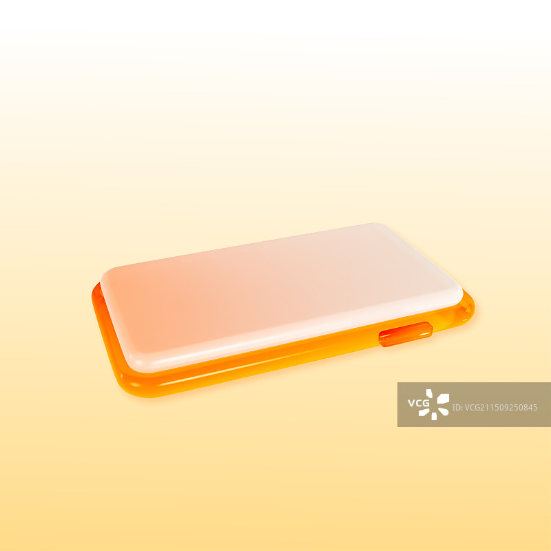 3D渲染的微软玻璃风红金色立体渐变蓝色空白手机元素插画图片素材