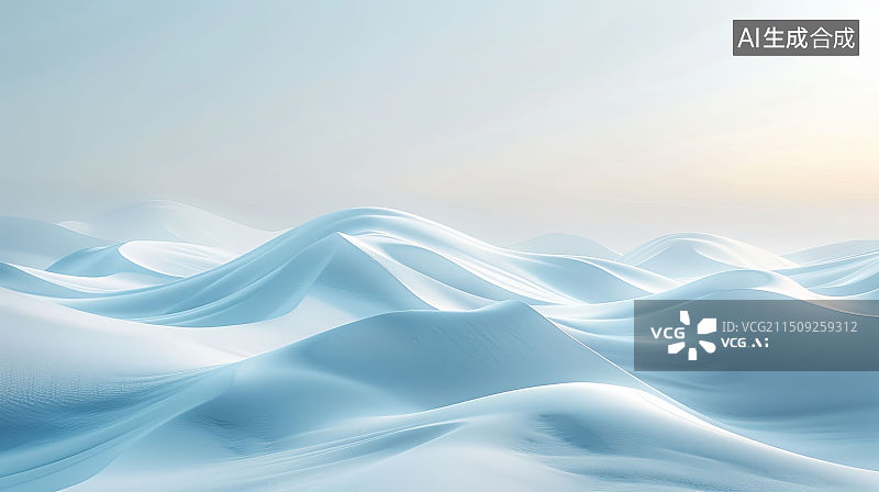 【AI数字艺术】冰雪流动：极简抽象艺术的冷冽之美图片素材