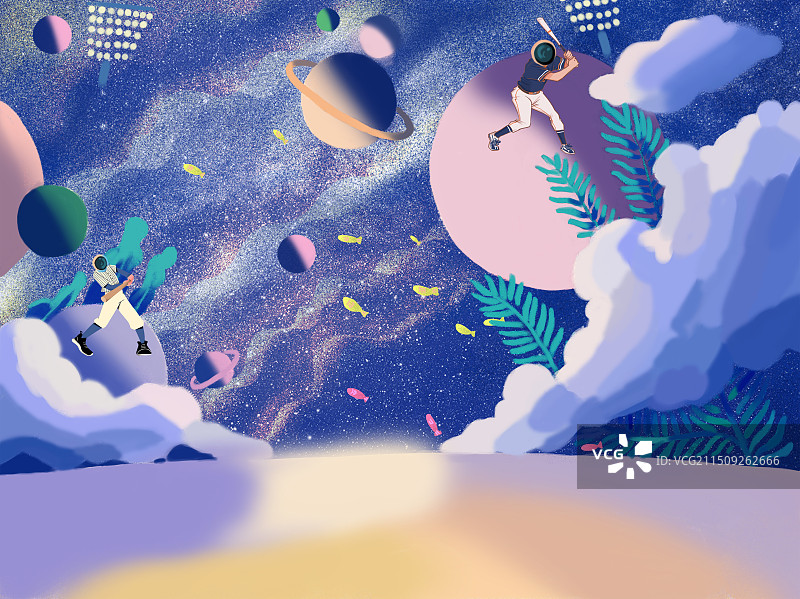 太空打棒球图片素材