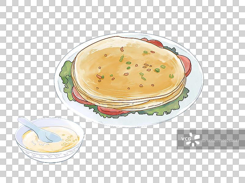 手抓饼与粥图片素材