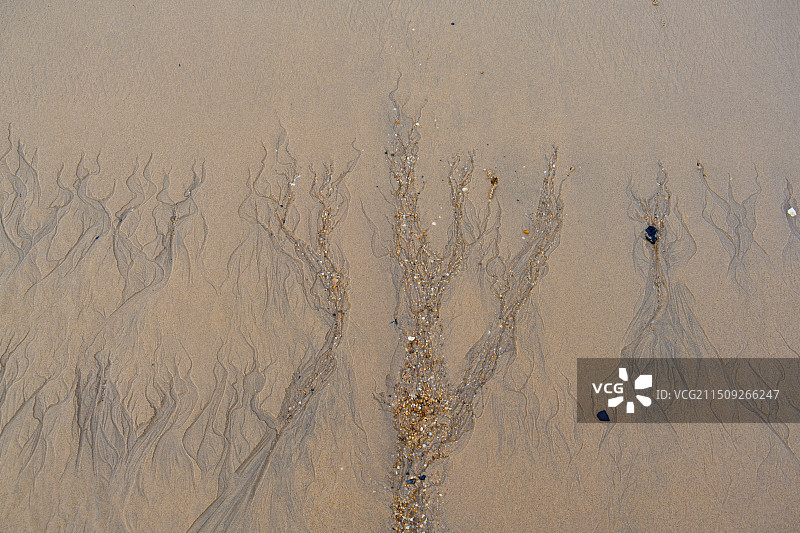 海水冲刷沙滩留下的痕迹图片素材