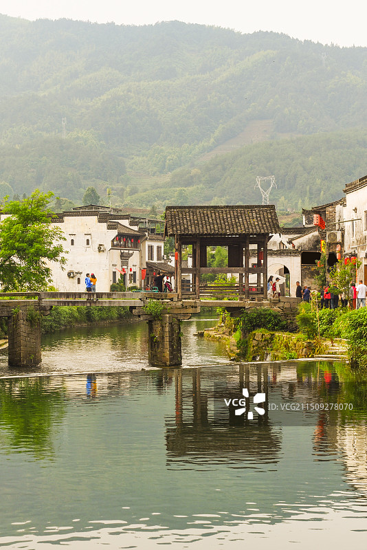 安徽呈坎江南第一村 黄山呈坎景区 桥 古村落图片素材