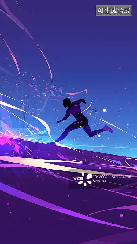 【AI数字艺术】跑步运动会体育运动卡通插画图片素材