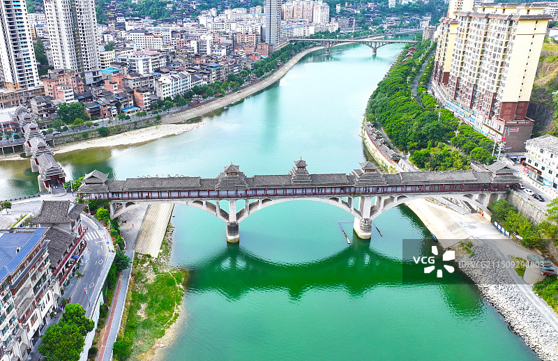 贵州锦屏赤溪坪风雨桥风光图片素材