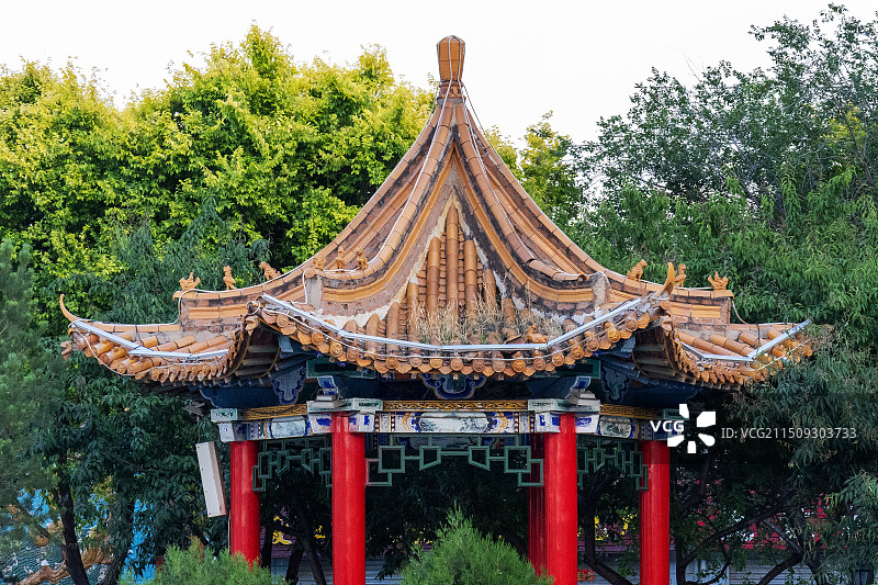 园林公园古建筑凉亭图片素材