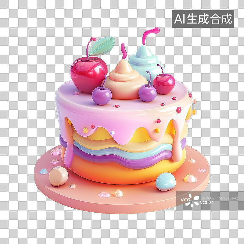 【AI数字艺术】蛋糕 卡通图片素材