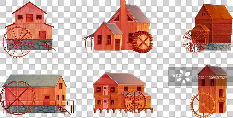 水磨坊：带木屋的场景图片素材