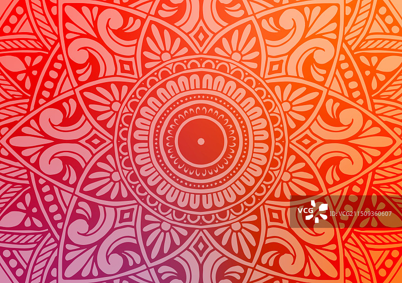 红色奢华几何曼陀罗花优质素材图片素材