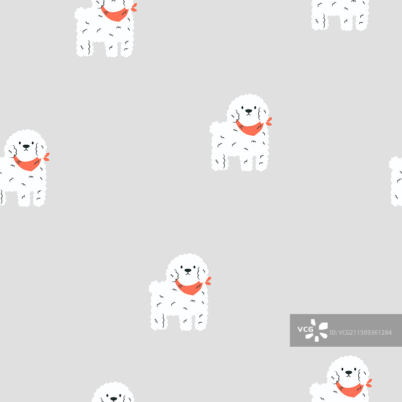 有趣的比熊犬无缝图案图片素材