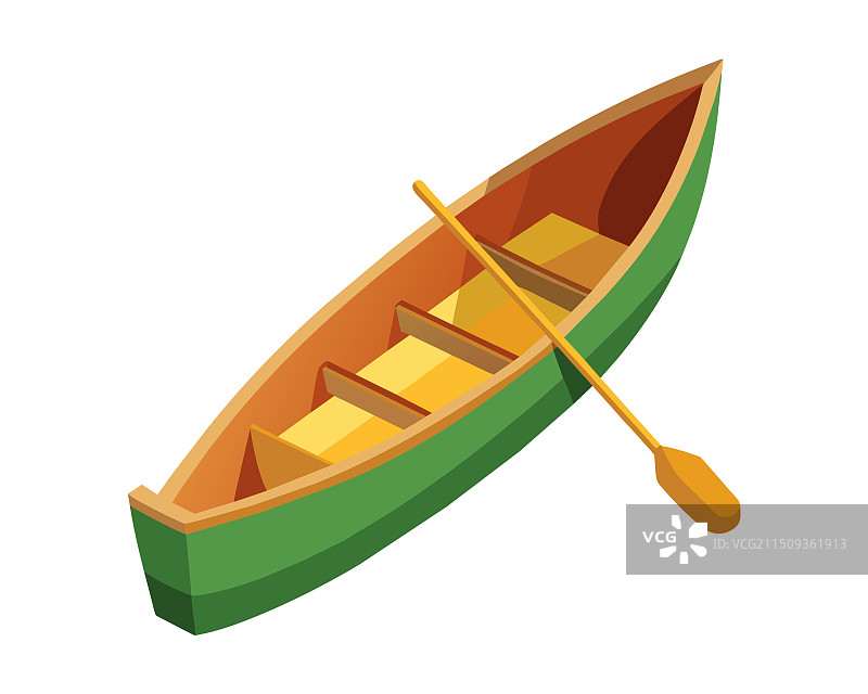 白色背景上孤立的3D独木舟形状图片素材