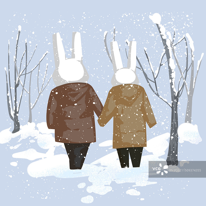 小兔子的春夏秋冬05图片素材