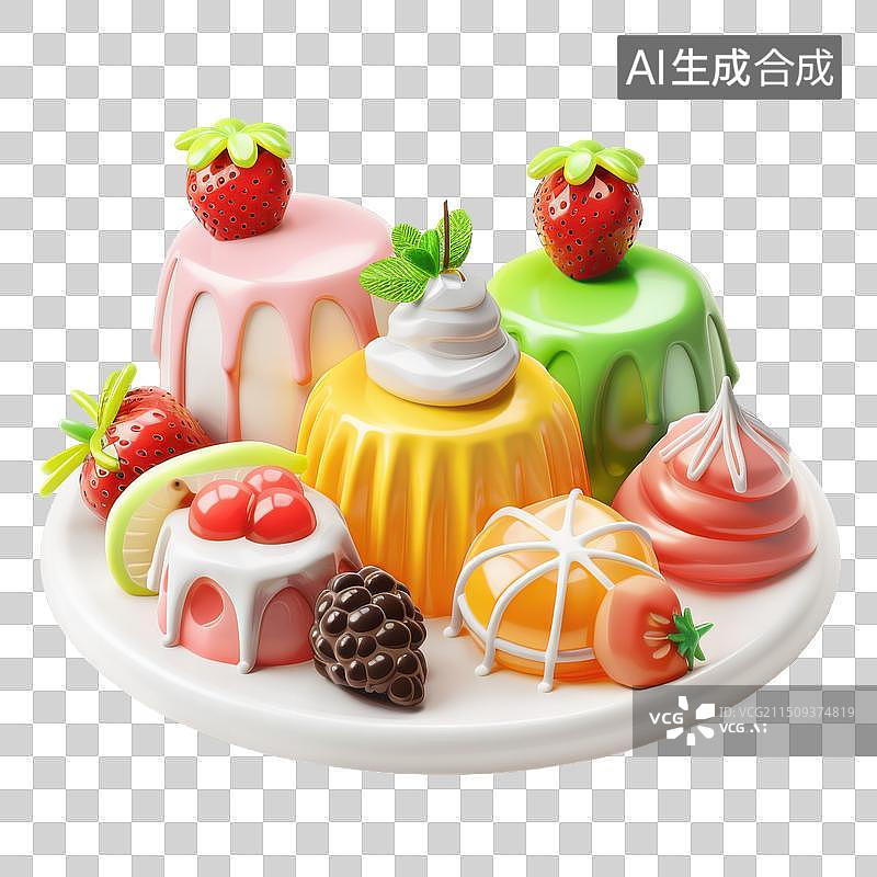 【AI数字艺术】3D渲染美味的食物图片素材
