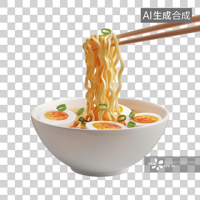 【AI数字艺术】3D渲染一碗面条图片素材